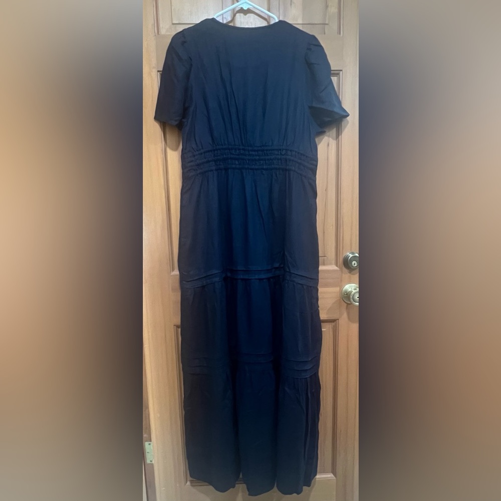 NWT! Quince | 100% European Linen Tiered Maxi Dress | Deep Navy | Large - Picture 4 of 5